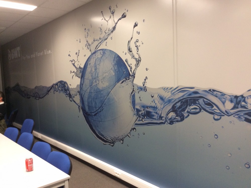 Kantoor BWT Zaventem modulaire wand met bedrukking